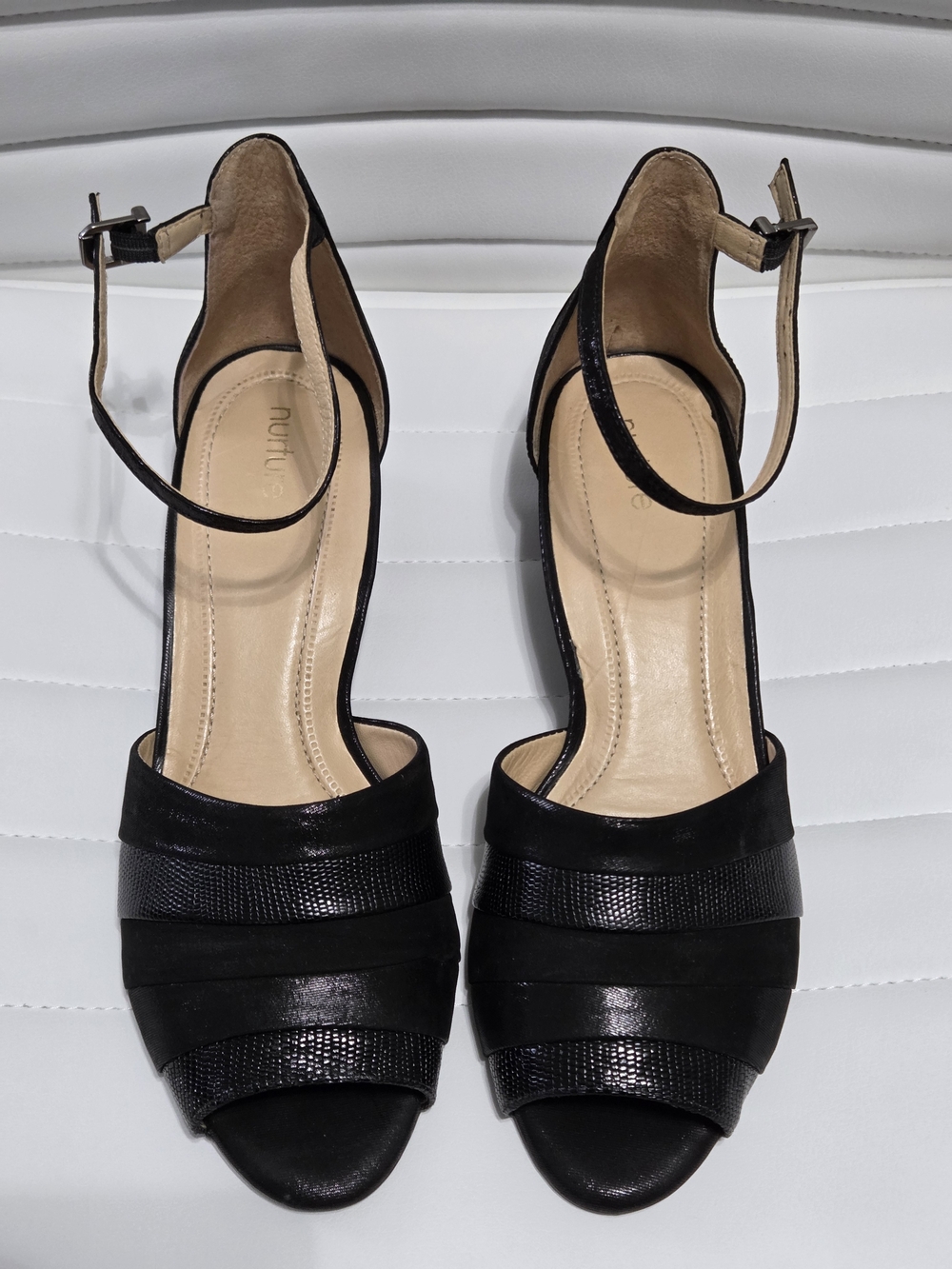 Nurture by Lamaze Black Open-Toe Ankle-Strap Wedge Sandals